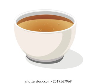 Broth Vector Illustration Isolated on White Background. Simple design for culinary guides, packaging, and recipe visuals.