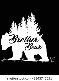 Brother bear EPS file for cutting machine. You can edit and print this vector art with EPS editor.