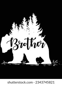 Brother bear EPS file for cutting machine. You can edit and print this vector art with EPS editor.