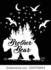 Brother bear EPS file for cutting machine. You can edit and print this vector art with EPS editor.