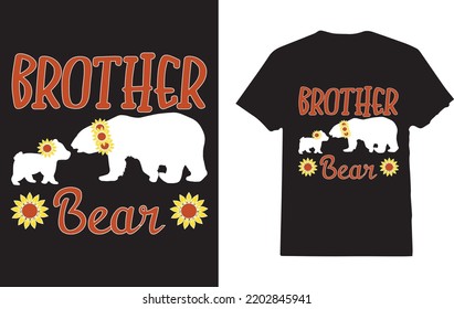 Brother Bear Sunflower T-Shirt Design For Man 