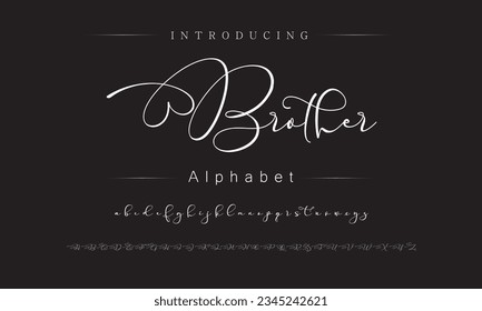 Brother Best Alphabet Painting Paint Brush Beauty Script Logotype Font lettering handwritten