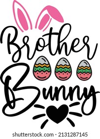 Brother bunny Easter svg design