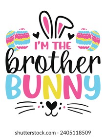 Brother easter bunny easter egg love, happy easter cute bunny eggs 