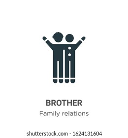Brother glyph icon vector on white background. Flat vector brother icon symbol sign from modern family relations collection for mobile concept and web apps design.