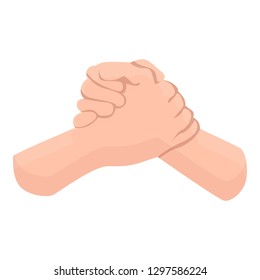 Brother handshake icon. Cartoon of brother handshake vector icon for web design isolated on white background