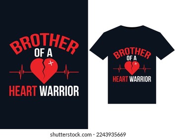 Brother of a Heart Warrior illustrations for print-ready T-Shirts design