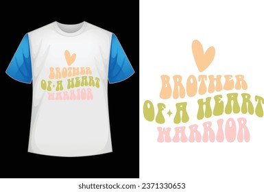 brother of a heart warrior retro design