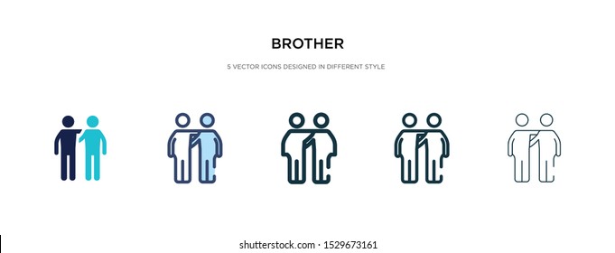 brother icon in different style vector illustration. two colored and black brother vector icons designed in filled, outline, line and stroke style can be used for web, mobile, ui