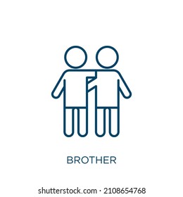 brother icon. Thin linear brother outline icon isolated on white background. Line vector brother sign, symbol for web and mobile