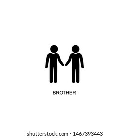 brother icon vector black design