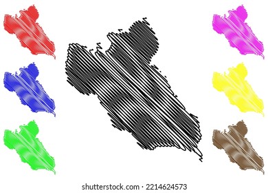Brother island (United Kingdom of Great Britain and Northern Ireland, Scotland, Shetland islands) map vector illustration, scribble sketch Isle of Brother map