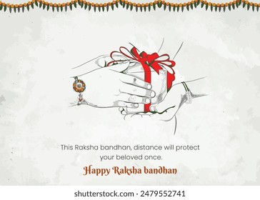 Celebración del festival de unión entre hermanos, ilustración feliz de Raksha Bandhan