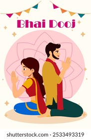 Hermano y hermana celebrando el festival Bhai dooj 