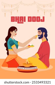 Hermano y hermana celebrando el festival Bhai dooj 