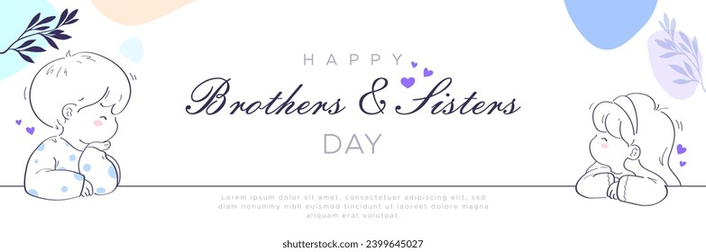 Brother and sister day celebration design, May 2. brothers and sisters day celebration, featuring cute boys and girls. modern minimalist style design