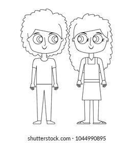 brother and sister happy children cartoon