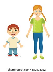 brother and sister vector