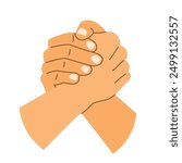 brotherhood handshake; perfect for community organization materials, social campaigns, symbolize unity, trust, solidarity, friendship- vector illustration