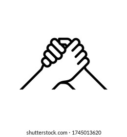 brotherhood handshake vector line icon. Simple element illustration.