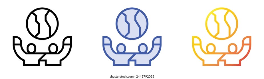 brotherhood icon. Linear, Blue Fill and Gradient Style Design Isolated On White Background