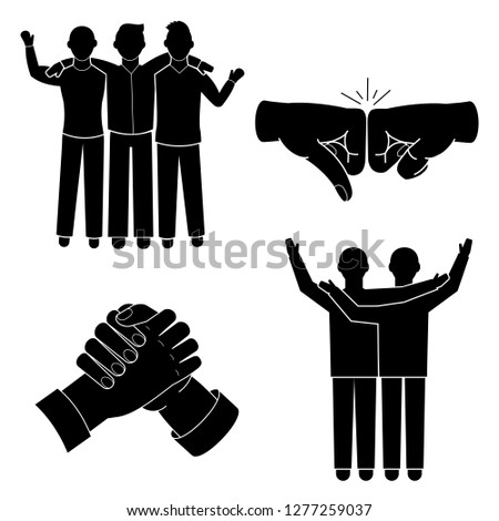 Brotherhood icon set. Simple set of brotherhood vector icons for web design on white background