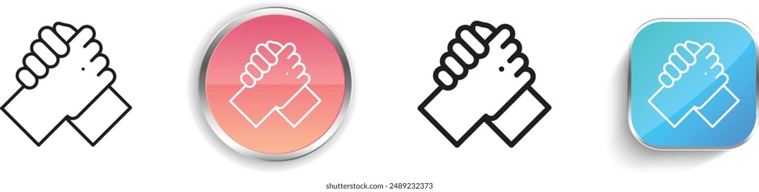 icono de la hermandad. Diseño delgado de estilo lineal, regular y de Botón aislado sobre fondo blanco