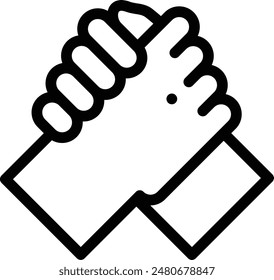 icono de la hermandad. Diseño De Estilo Lineal Delgado Aislado Sobre Fondo Blanco