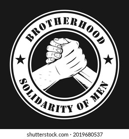 Brotherhood logo ,Vintage style ,Monochrome color ,with outline