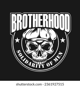 Brotherhood sign with skull drawing