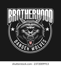 Brotherhood sign with wolf drawing