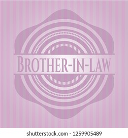 Brother-in-law badge with pink background