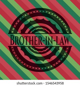 Brother-in-law christmas badge background. Vector Illustration. Detailed.