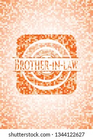 Brother-in-law orange mosaic emblem with background