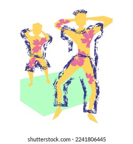 Brothers in brush and lines style