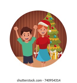 Brothers in christmas cartoon