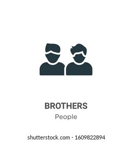 Brothers glyph icon vector on white background. Flat vector brothers icon symbol sign from modern people collection for mobile concept and web apps design.