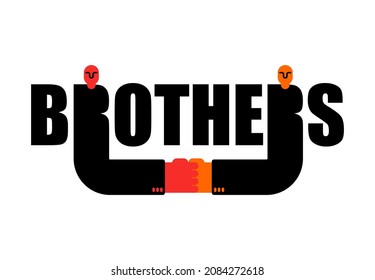 Brothers Logo. Brotherhood Symbol Handshake. Letters Shake Hands. Friendship Sign