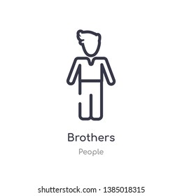 brothers outline icon. isolated line vector illustration from people collection. editable thin stroke brothers icon on white background