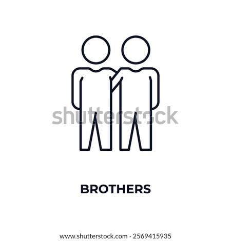 brothers outline icon. Linear vector from people concept. Thin line brothers icon isolated on white background