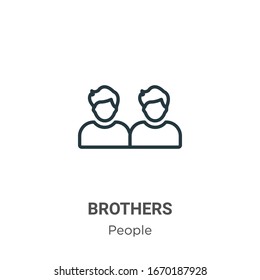 Brothers outline vector icon. Thin line black brothers icon, flat vector simple element illustration from editable people concept isolated stroke on white background