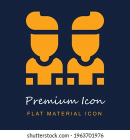 Brothers premium material ui ux isolated vector icon in navy blue and orange colors