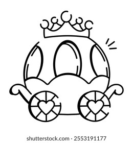 Brougham icon designed in doodle style 

