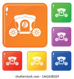 Brougham icons set collection vector 6 color isolated on white background