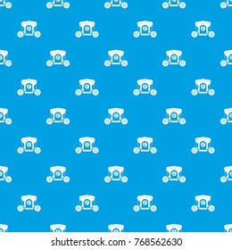 Brougham pattern repeat seamless in blue color for any design. Vector geometric illustration