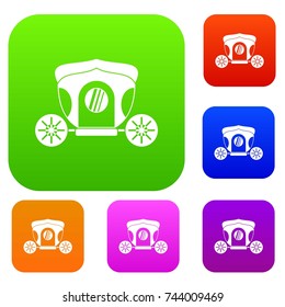 Brougham set icon color in flat style isolated on white. Collection sings vector illustration