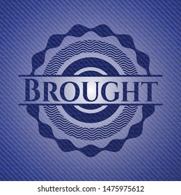 Brought emblem with jean background. Vector Illustration. Detailed.