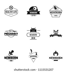 Brought logo set. Simple set of 9 brought vector logo for web isolated on white background