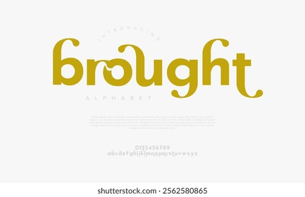 Brought typography beauty fashion elegant minimalist serif italic fonts decorative wedding vintage retro logos. Minimal luxury font alphabet logo. Vector illustration