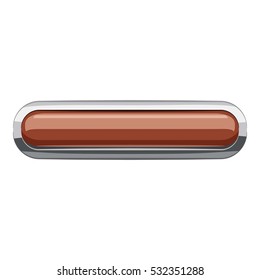 Broun rectangular button icon. Cartoon illustration of rectangular button vector icon for web design